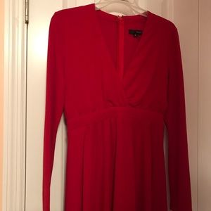 Long red party dress